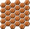 Copper Glass Hexagon Mosaic 25x25,8